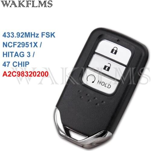 3btns Smart Card Remote Car Key 433Mhz For Honda CRV 2017 with NCF2951X HITAG 3 47 Chip A2C98320100