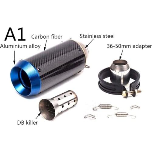 Motorcycle Exhaust Motorcycle Muffler Carbon Fiber 36-51mm Universal Z900 CBR500 Z250 ZX6R MT09 FZ09 MT07 Z800 BJ600 CBR1000 R25