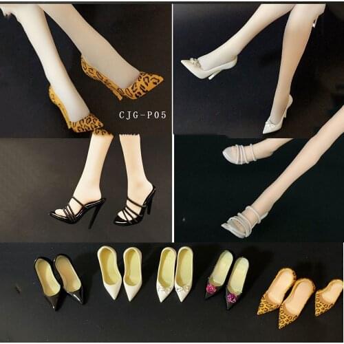 In Stock 1/6 Scale Female Fashion Sandals High Heels Suit Female Leather Boots For 12" Action Figure Model Toys Collection