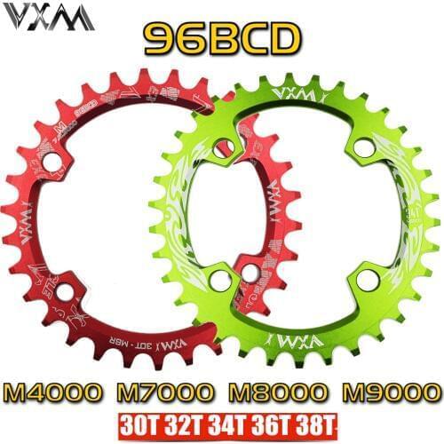 VXM 96BCD Bicycle Chainring 30T/32T/34T/36T/38T Narrow Wide Round Oval Cycle Chainwheel Bike Circle Crankset Plate Bicycle Parts