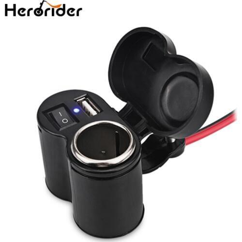 Waterproof Motorcycle USB Charger Power Socket 12v Cigarette Lighter moto Motorbike USB Motorcycle Charger Socket Port 12v Black