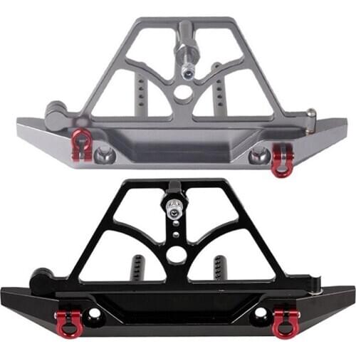 SCX10 CNC Rear Bumper Bull Bar with Spare Tire Carrier Shackles for Rock Crawler Rc Truck SCX10 II Jeep Wrangler
