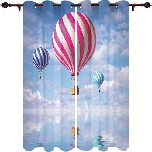 Hot Air Balloon Curtains For Living Room Kitchen Bedroom Bathroom Windows Treatment Decoration Luxruy Window Curtain