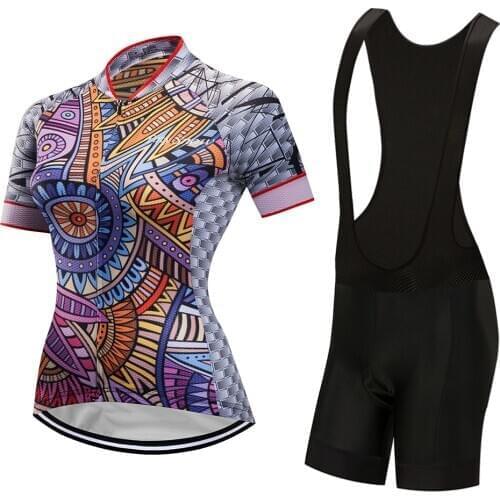Women Fashion Cycling Clothes Bib Set Summer Short Sleeve Bike Jersey Maillot Ciclismo Sport Dress MTB Bicycle Clothing Suit Kit