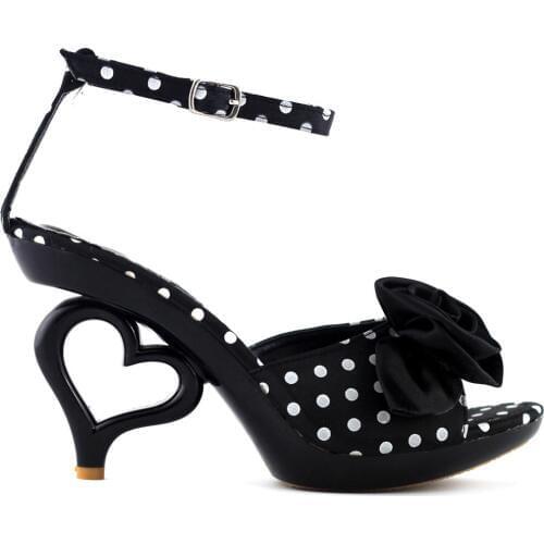 LF60803 New Ladies Polka Dots Bride EVE Heart Heel Sandals Shoes
