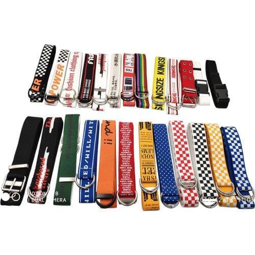 Womens New Alloy Ring Hole Nylon Canvas Long Belt Unisex Punk Style Wild Jeans Waistbelt Personality Ladies Decorative Belt