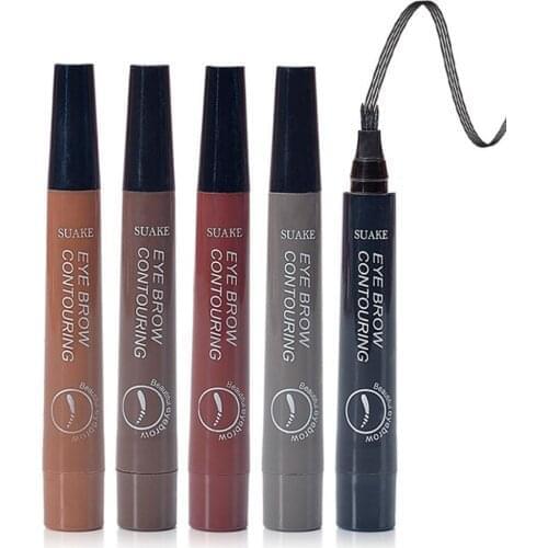 4-Claw Liquid Eyebrow Pencil Brown Black Microblading Eyebrow Pencil Waterproof Eye Brow Tattoo Dye Tint Pen Liner Brow Pen