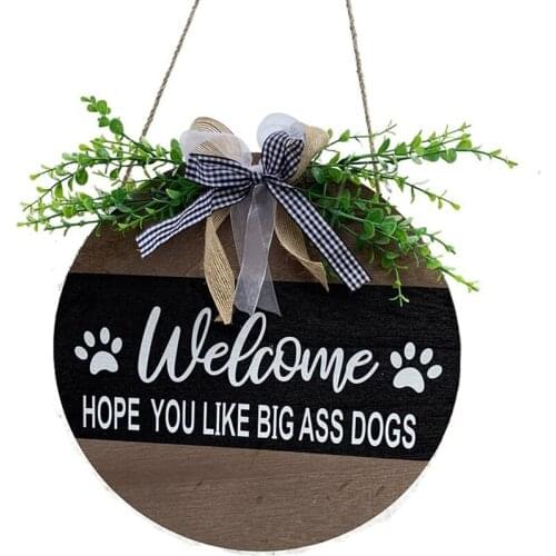 Welcome Sign for Front Door, Farmhouse Hanging Decor Wreath Rustic Wooden Outdoor Hanging Door Hanger Welcome Home Sign