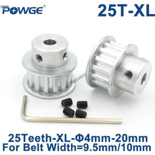 POWGE 25 Teeth XL Timing Synchronous pulley Bore 5/6/6.35/7/8/10/12/14/15/16/17/18/19/20mm for Belt width 10mm GEAR 25teeth 25T