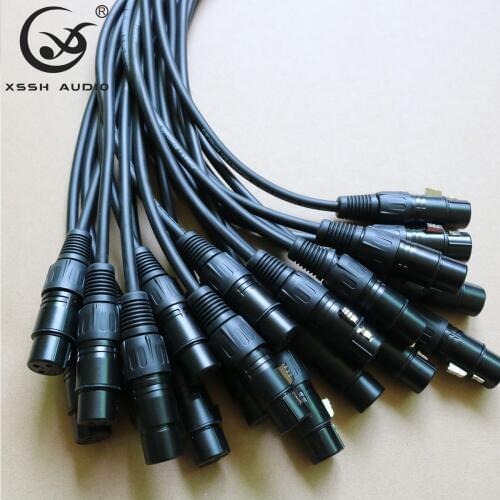 1 pair 2pcs XSSH Hi-end HIFI 2 core Pure Copper OFC Female Male XLR to XLR Audio Cord Cable Cables Wire Line