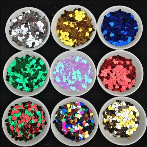 10g/Pack 6mm Love Heart Shape Sequins PVC Paillettes 3D Nail Art Manicure Wedding Decoration DIY Craft Lentejuelas Accessories