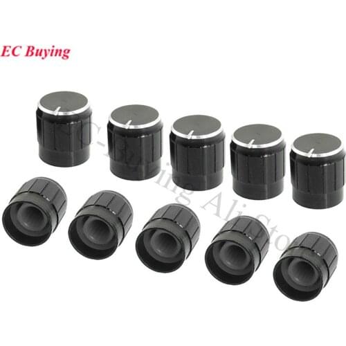 5pcs Potentiometer Knob Aluminum Knobs Cap Diameter 15MM 15x16.5mm Black Color Colorful Caps Electronic Component