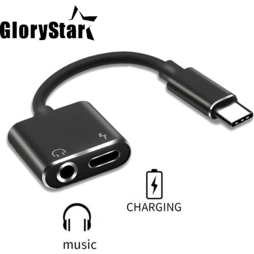 2 In 1 Type C Otg Adapter Charger Audio Cable Type-C To 3.5mm Jack Headphone Aux Converter for Samsung Galaxy S8 S9 Plus