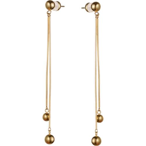 925 Silver Round Ball Stud Bead Long Dangle Drop Wedding Bridal Earrings for Women Birthday Christmas Gifts 6pcs Lot Wholesale