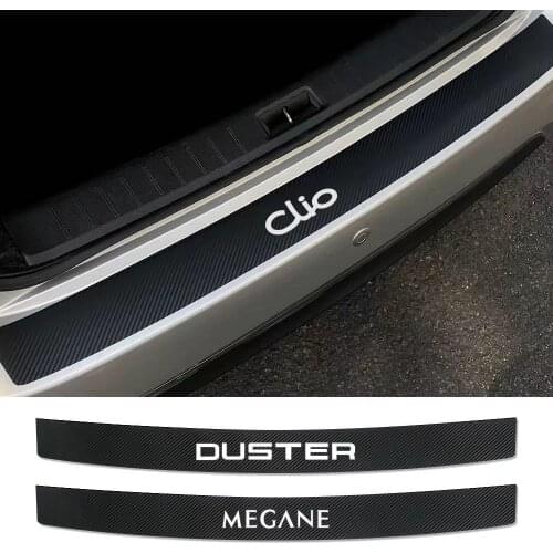 Car Carbon fiber stripe trunk protect Car sticker For Reanault Megane Sandero Captur Duster Logan Symbol Talisman Car accessorie