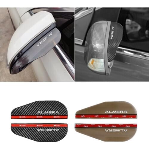 Car Side Rear View Mirror Rain Eyebrow Visor Rain Shield Shade Cover for Nissan Almera G15 N16 Car-Styling Accessories