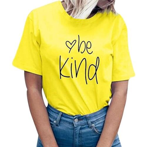Be Kind Heart Love Print Women Shirts Cottton Aesthetic Tshirt Casual Girl Tumblr T-shirt Honey Bee Kind Funny Tops Dropshipping