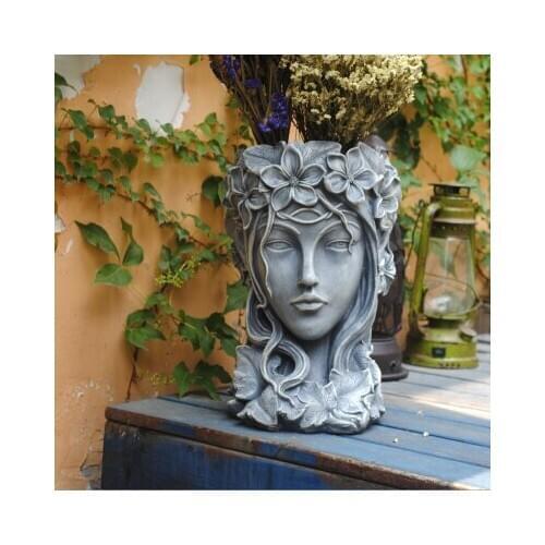 Goddess head flowerpot Greek large Large caliber creativity of succulent plants Balcony statue of Venus in northern Europe
