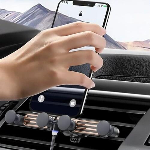 Car Air Outlet Mobile Phone Holder Universal Navigation Gravity Heat Dissipation Self-locking Clamp Holder