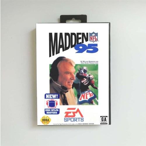 Madden NFLed 95 - USA Cover With Retail Box 16 Bit MD Game Card for Sega Megadrive Genesis Video Game Console