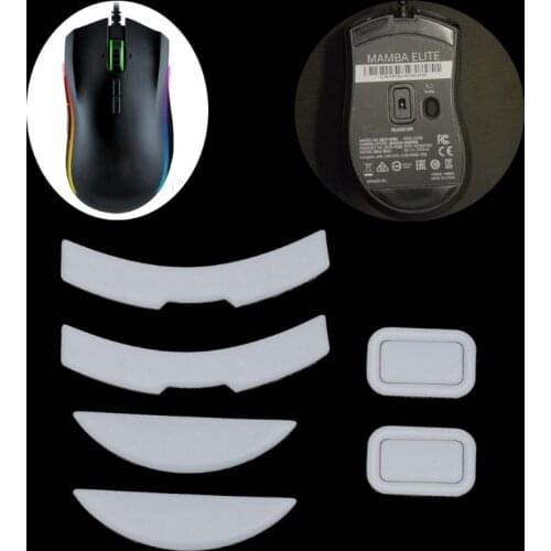 2 Sets/pack Tiger Gaming Mouse Feet Mouse Skate For Razer MAMBA elite White Mouse Glides Curve Edge