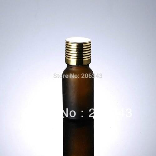 10ml brown frosted bottle with gold aluminum cap+plastic dropper can used for cosmetic packaging