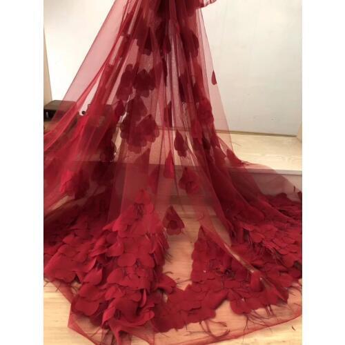 SYJ-42018 3d flower Nigerian Lace Embroidered Fabric french Lace Fabric For wedding Dress