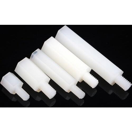 M2 M2.5 M3 M4 White Nylon Hex Male Female Standoff Pillar Board Mount Threaded Plastic PCB Motherboard Spacer Bolt Screw Nut