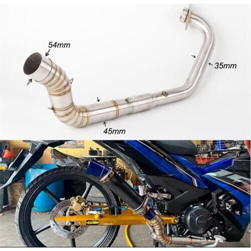 Motorcycle modified parts LC150 54mm caliber Y15ZR front stainless steel connecting pipe EX150