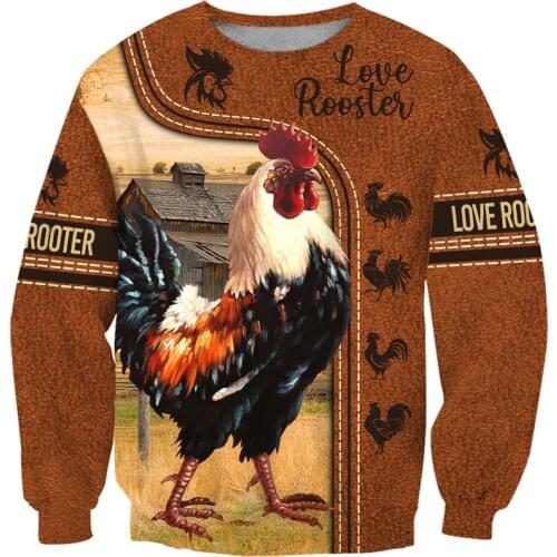 Love Rooster Pattern 3D All Over Printed Autumn Men Hoodies Unisex Casual Pullover Sweatshirts Streetwear sudadera hombre DW0581