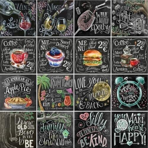 14/18/22/25/28CT Only 11CT printing Embroidery Blackboard Cross Stitch Kit Landscape Handicrafts Gift