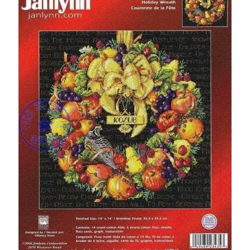 14/16/18/27/28 Top Quality lovely beautiful counted cross stitch kit holiday wreath, fruit wreath Janlynn
