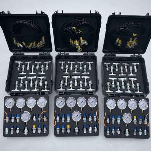 Hydraulic Pressure Gauge Set Diagnostic Test Kits For Excavator Engine Parts