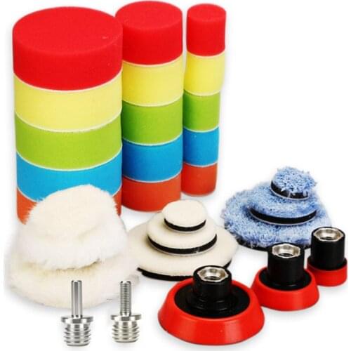 Polishing Disc Flat Hand Tool Kit 1.2/2/3 Inch M14 For Car Polisher Drill Adapter Durable Multifunction Sponge Buffing Pads