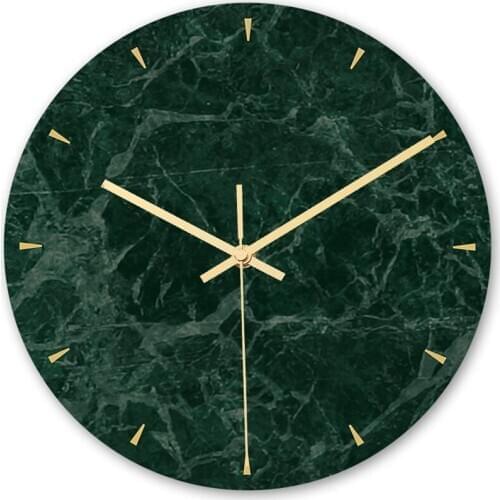 10 Style Light Luxury Marble Wall Clock Modern Design Home Decoration Living Room Bedroom Silent Watch 3D horloge reloj de pared