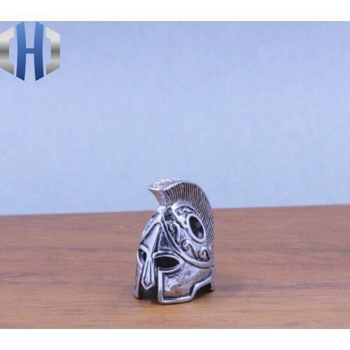 316L Stainless Steel Sparta Helmet Knife Beads Pendant Hang Buckle EDC Tools Survival Paracord Beads