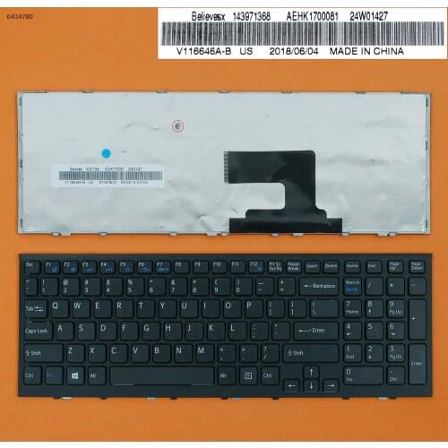 US New Keyboard for SONY VAIO VPC EH VPCEH VPCEH1 VPCEH2 VPCEH3 Laptop Black with Frame