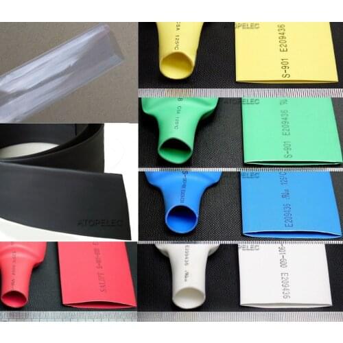 50mm Wide / 30mm Diameter Polyolefin 2:1 Heat Shrink Tubing ROHS UL 1 Meter