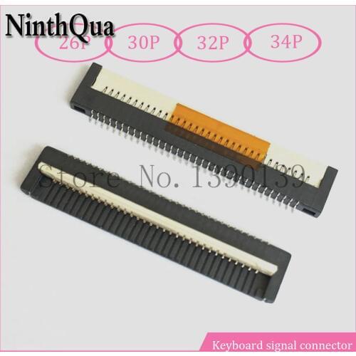 20pcs/lot 0.8mm Pitch Under Clamshell FPC FFC Flat Cable Connector Socket 26P 30P 32P 34P for Laptop keyboard interface