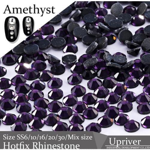 Upriver SS6-SS30 Mix Sizes DMC Rhinestones Amethyst Loose Hotfix Strass For DIY Design