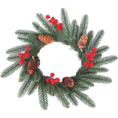 Christmas Pine Cone Berry Wreath for Front Door Wall Window Fireplace Farmhouse Home Holiday Decoration