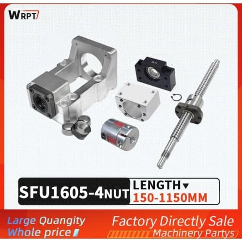 Ball screw SFU1605 + nut-4 + HM12-57 / 12-60 (cast aluminum) + BF12 + coupling XB25 * 30 + DSG16H, L = 200MM-1150MM