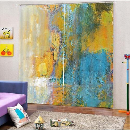 Painting curtains Customized size Luxury Blackout 3D Window Curtains For Living Room Drapes Cortinas