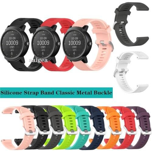 20mm Silicone Watch Band Classic Metal buckle Strap for Ticwatch 2/Ticwatch E for Huami Garmin Samsung Replacement strap