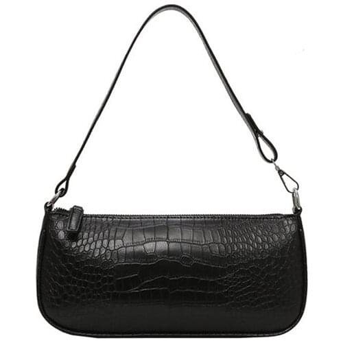 Retro Alligator Skin Pattern Female Small Handbags Short Strap Shoulder Bags Phone Purse Baguette Bag High Quality PU Leather