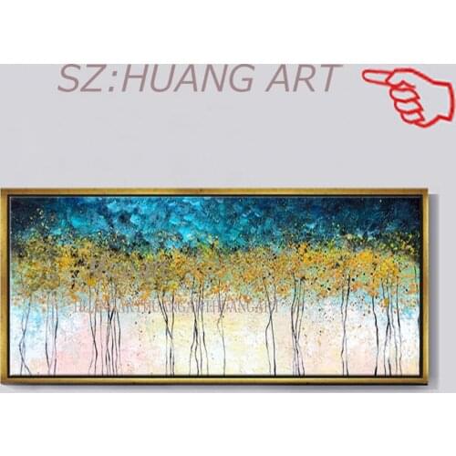 Textured Birch Tree Art 100% Hand Painted Canvas Oil Painting Wall Decorative Items Wall Pictures Artwork For Modern Home Decor