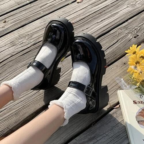 Women Shoes Japanese Style Lolita Shoes white Women Vintage Soft High Heel Platform shoes College Student Mary Jane shoes