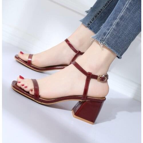 2021 Fashion Women Sandals Open Toes Party Pumps Square High Heels Elegant Nightclub Dress Shoes High Quality Sandals Pumps