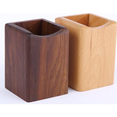 1pcs Simple Multifunction Square Wooden Pen Holders Fashion Classic Office School Supplies Desk Accessories Storage Supplies
