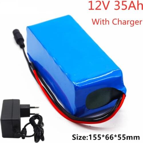 2021 100% New 18650 12V 35000 mAh Battery pack 18650 lithium battery protection board 12v 35000mAh for inverter miner+Charger